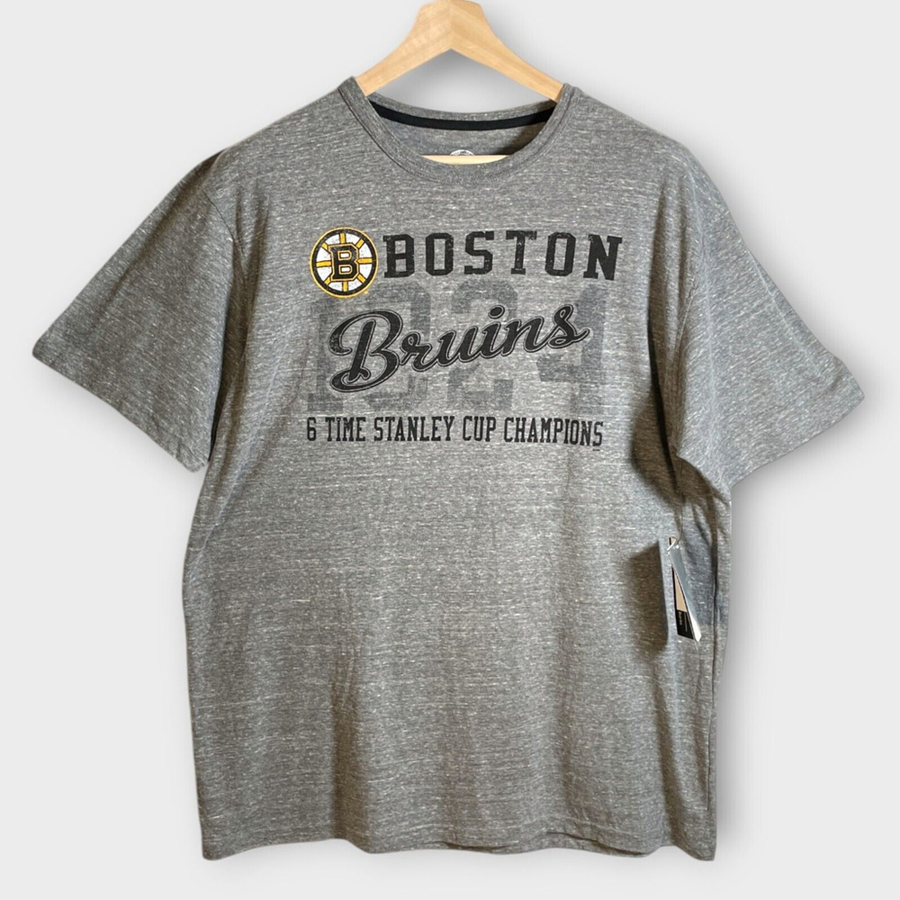 BOSTON BRUINS G-III T-Shirt Mens LARGE 6 Time Stanley Cup Champions 2011 NWT